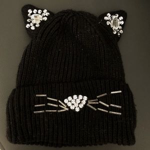 Topshop Rhinestone Cat Ears Beanie